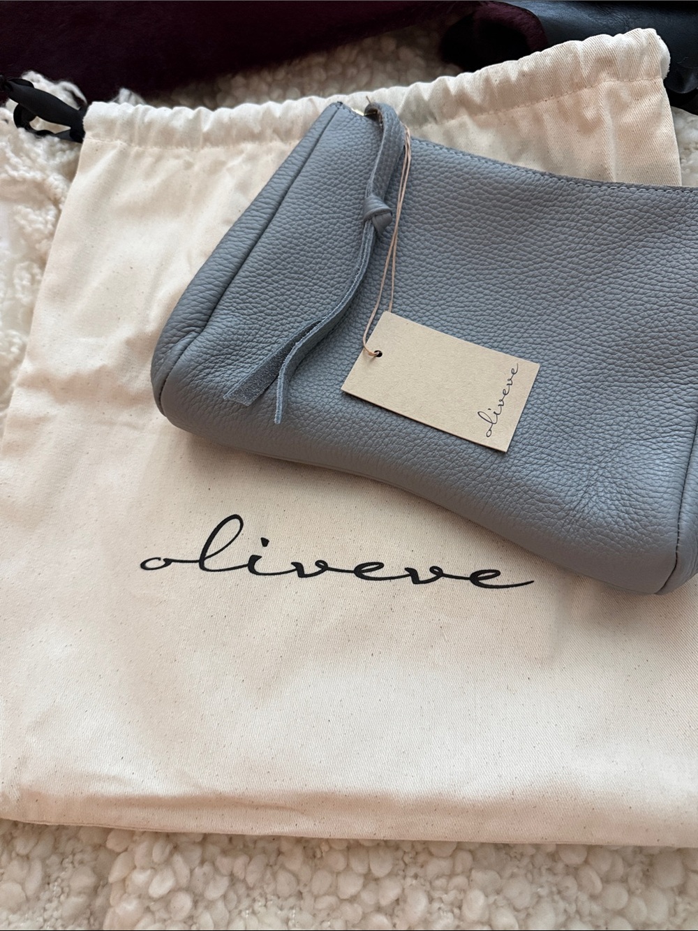 Women’s Pebbled Leather Wristlet - Light Gray